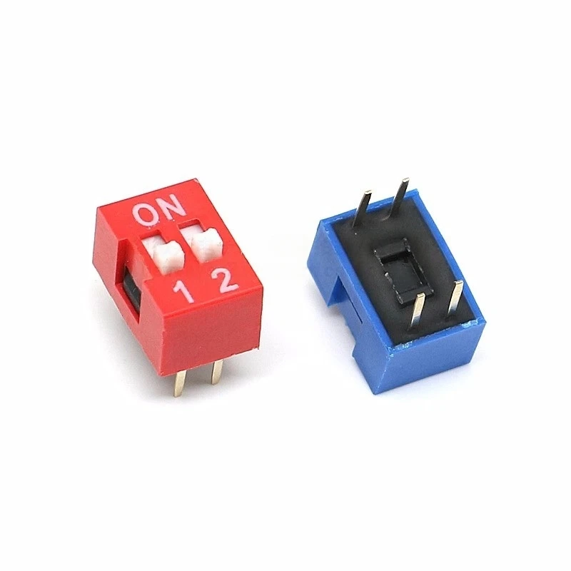 10PCS Red, Blue Toggle Switch Spacing 2.54MM DIP Dial The Code Switch 1 2 3 4 5 6 7 8 9 10 12 PIN Quick Switch