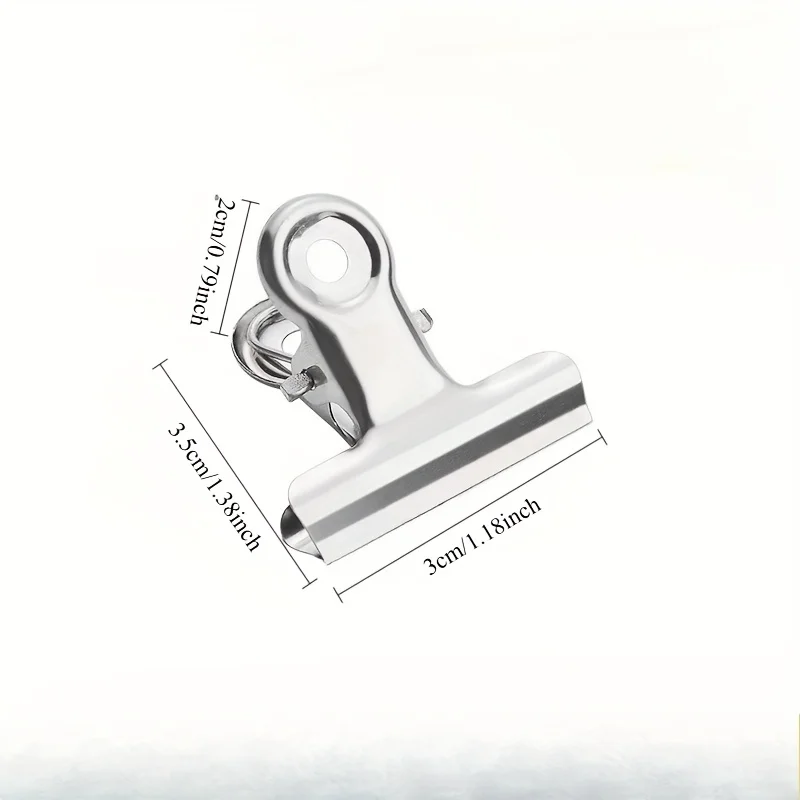 12 قطعة من مشابك أكياس الطعام المصنوعة من الفولاذ المقاوم للصدأ شديدة التحمل - مشابك سدادة قابلة لإعادة الاستخدام للمطبخ/المكتب/المدرسة، منظمات تخزين متينة