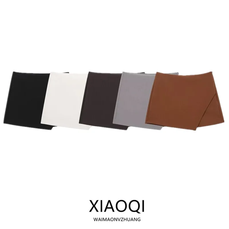 Spring 2025 High Waist Asymmetric Multi-Color Women's Fashionable Versatile Skirt-Pants New Arrival Short Length Other Material