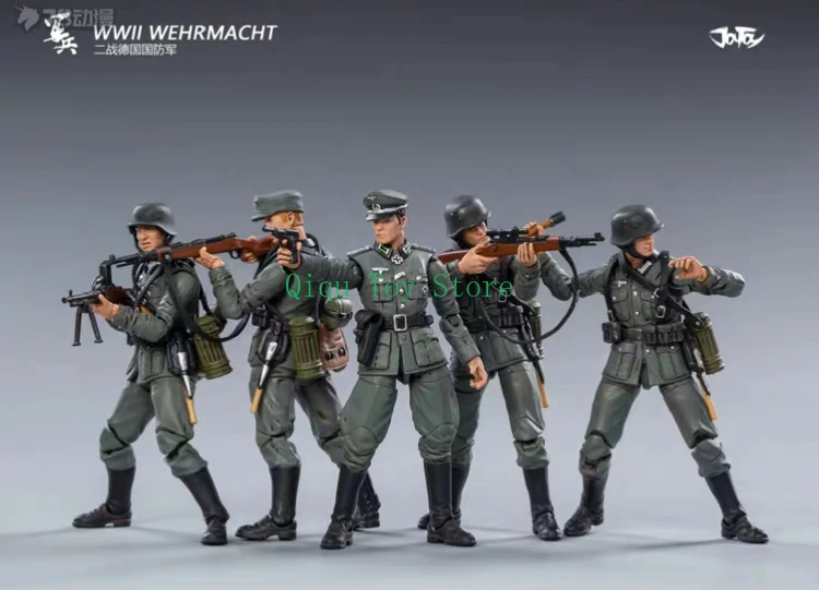 JOYTOY 1/18 3.75 inch Action Figure (5 stks/set) WWII Duitsland Wehrmacht Anime Collectie Militaire Model Cadeaus voor kinderen