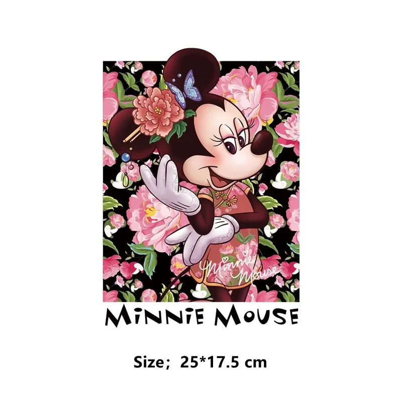 Disney Minnie AND Mickey clothes stickers Iron on patches thermal stickers for children t-shirt print