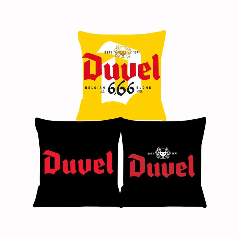 Duvel Beer Cushion Cover for Sofa Pillow Case Cover Seat Car Throw Pillowcase 45X45cm For Home Decorative SJ-709