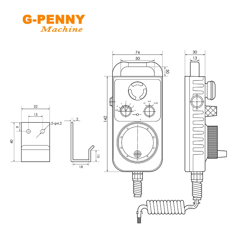 HandWheel 4/6 axis type Universal CNC MPG Pendant Hand wheel 100 pulse 5v  & Emergency Stop CNC Router HandWheel