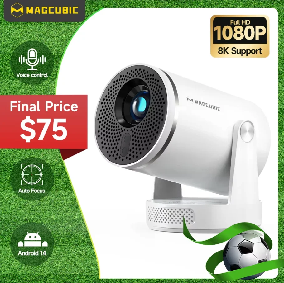 Projektor Magcubic HY320Pro Full HD Android 14 Natywalne 1080P Automatyczne ustawianie ostrości Przenośny Kino Domowe St...