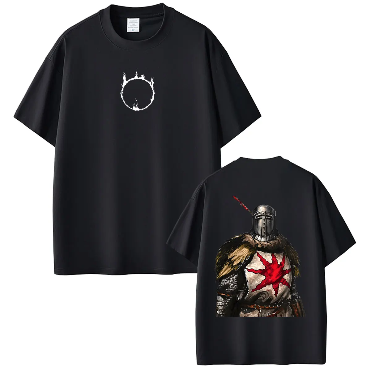 Game Dark Souls Solaire of Astora T-shirt Summer Men Women 90s Gothic Rock Streetwear Men's Fashion Punk Oversized Tshirt Tops
