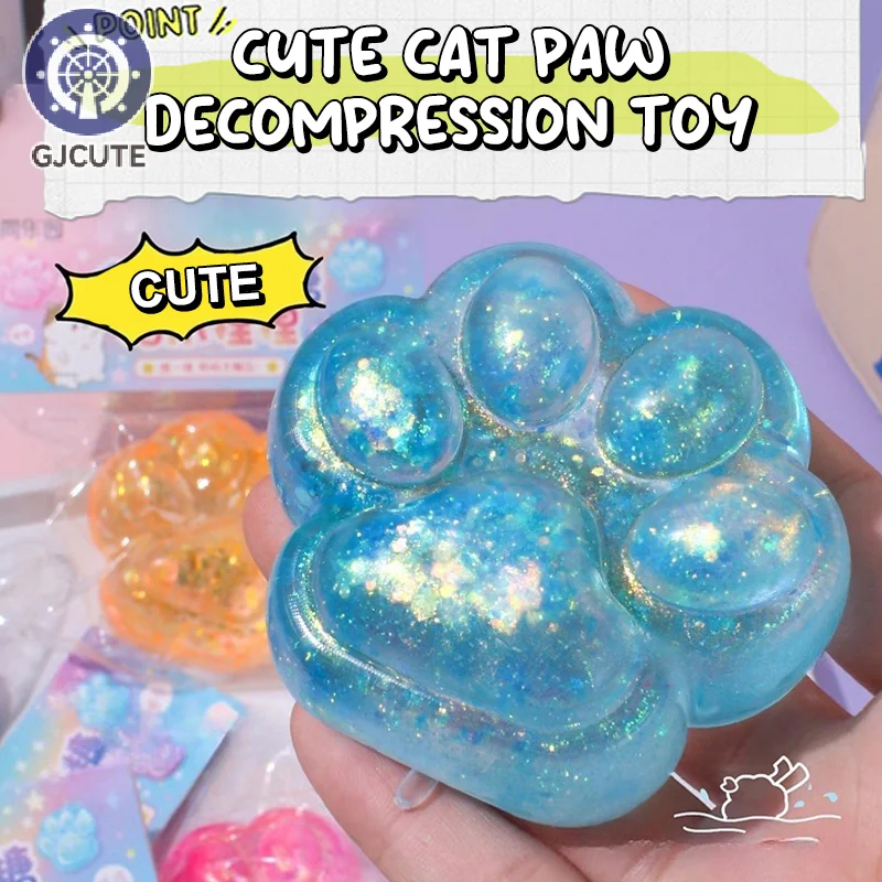 Cute Cartoon Cat Paw Squishy Toy Soft Mochi Squeeze Toy Slow Rebound Stress Relief Toys Stress Release Hand Relax Gifts