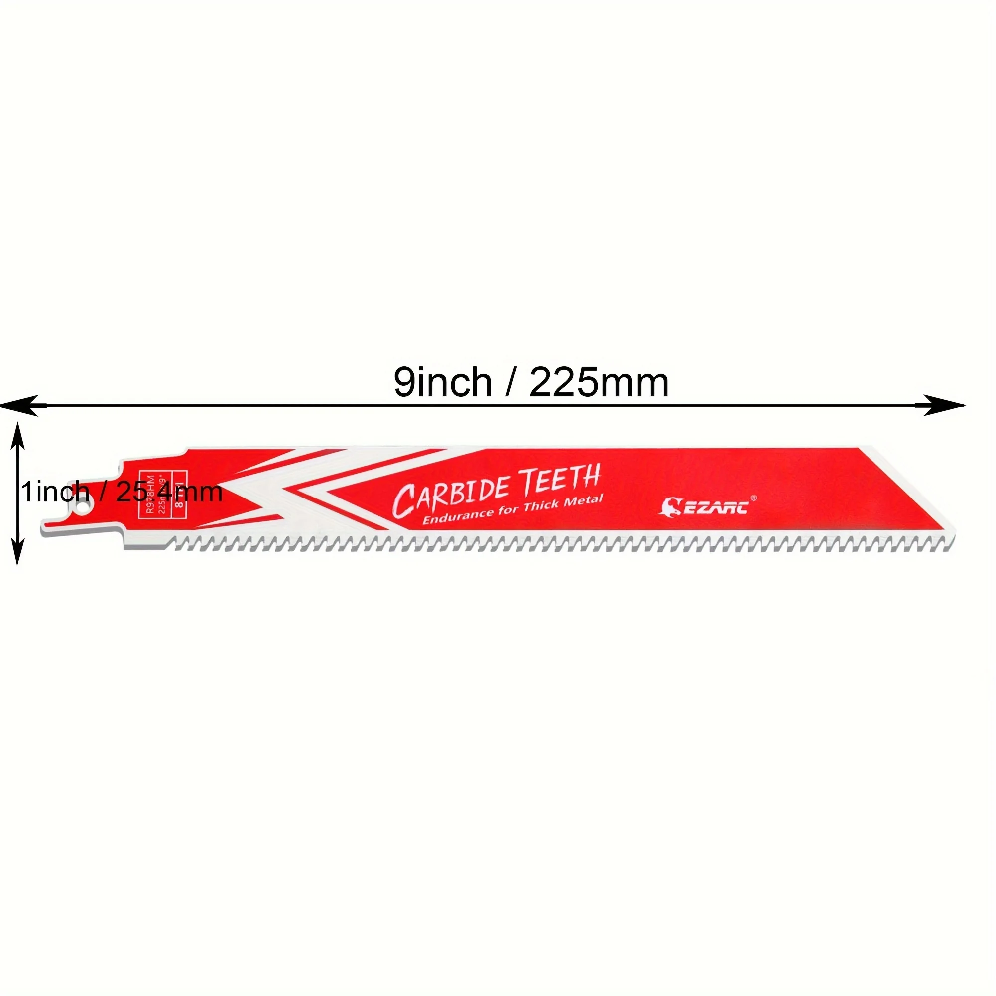 EZARC 3PCS Carbide Reciprocating Saw Blade R978HM Endurance for Thick Metal, Cast Iron, Alloy Steel 9-Inch 8TPI, 3-Pack