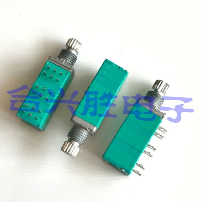 2 Piece 09 Type B50K Horizontal 6-Channel Volume Adjust Potentiometer Flower Shaft 10mm 18-Pin