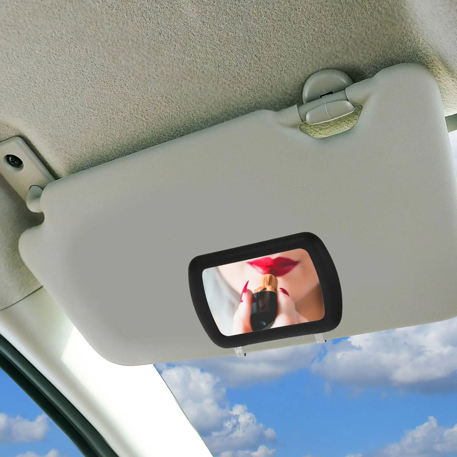 Rotating Car Sun Visor Makeup Mirror with Anti-Glare Glass, Clip-On Vanity Mirror for Easy Scratch-Free Installation
