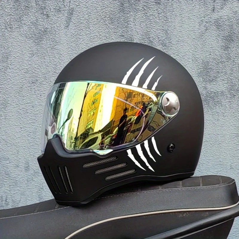 Pegatinas para casco de motocicleta, calcomanías creativas de vinilo con arañazos de garra de monstruo, impermeables, bricolaje, tanque de