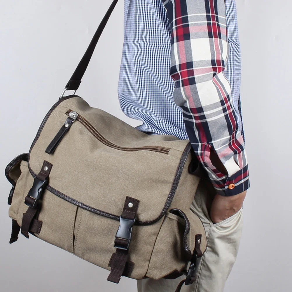 

Unisex Messenger Bag Large Capacity Crossbody Bags For Men Water Resistant 14 Inch Laptop Pouch Adjustable Strap for School Work