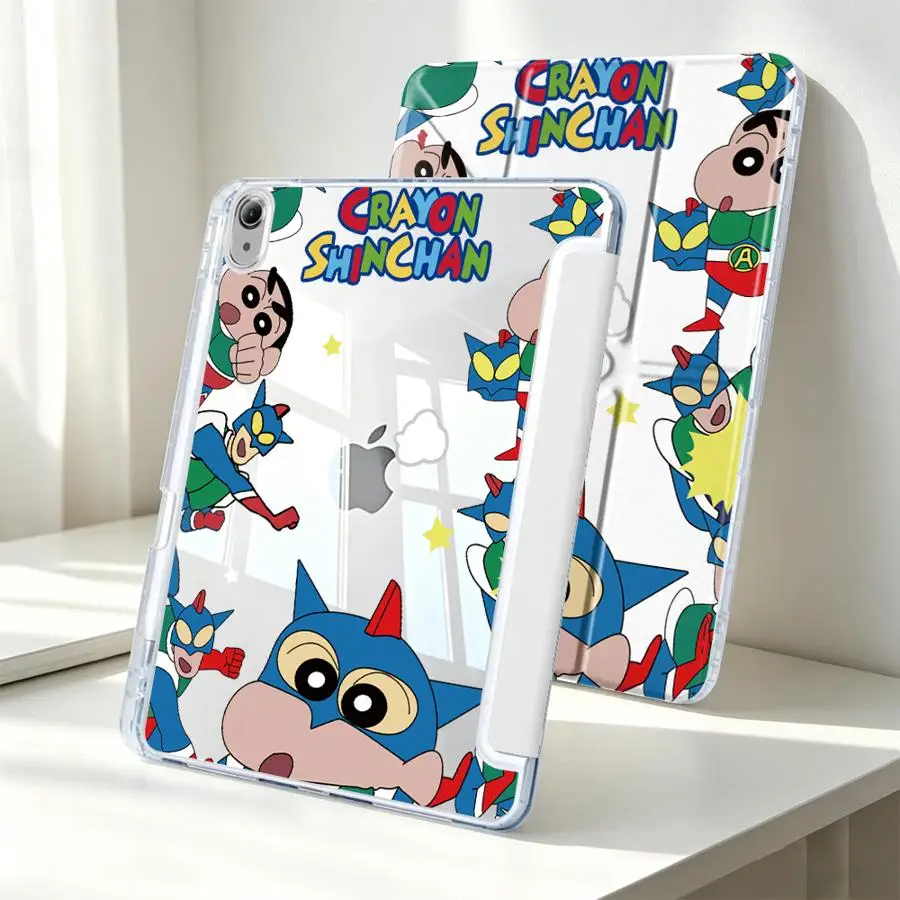 Tablet Case For Samsung Galaxy Tab A11 S10 Lite S8 S7 FE A9 Plus S9 Plus A8 With Pen Slot Cover C-Crayon S-Shinchan Funny