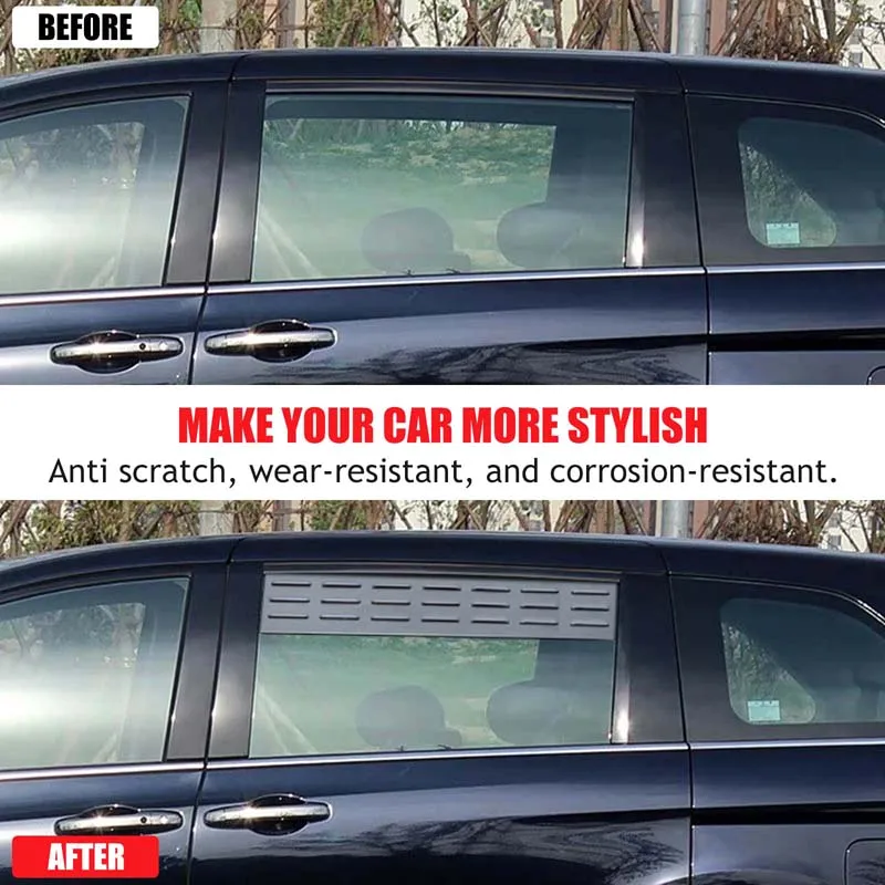 2Pcs Aluminum Alloy Black For Honda Odyssey Elysion 2015-2026+ Car Rear Ventilation Blinds  Modification Protection Accessories