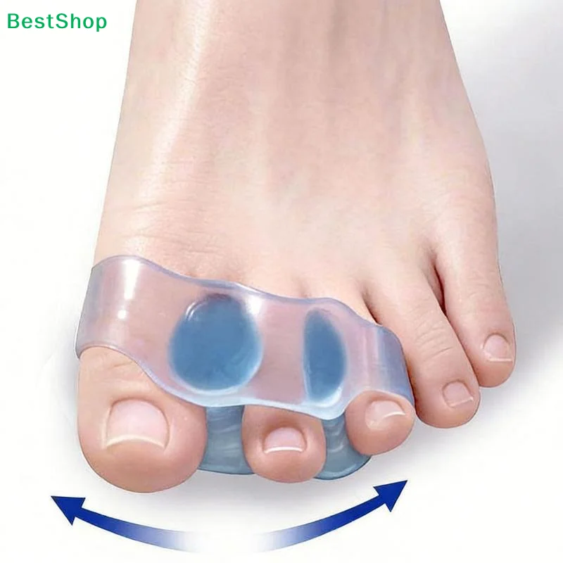 ☭ 1/2 Paar Silikon-Dreifach-Zehenspreizer für Finger und Füße, Hallux Valgus Bunion Korrektor, Zehenglätter