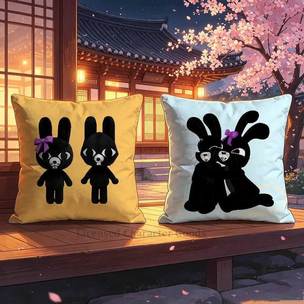 Twins At The Carousel R-Ratthew R-Rattina Double Sided Print Soft Throw Pillow Cover Washable RV Camper Interior No Insert