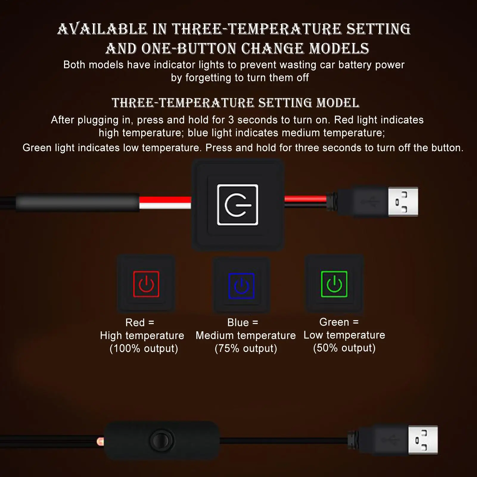 Heated Motorcycle Grips Temperature Adjustment Cycling Hand Warmer Heated Motorcycle Grip Pads For Winter Cold Weather Scooter