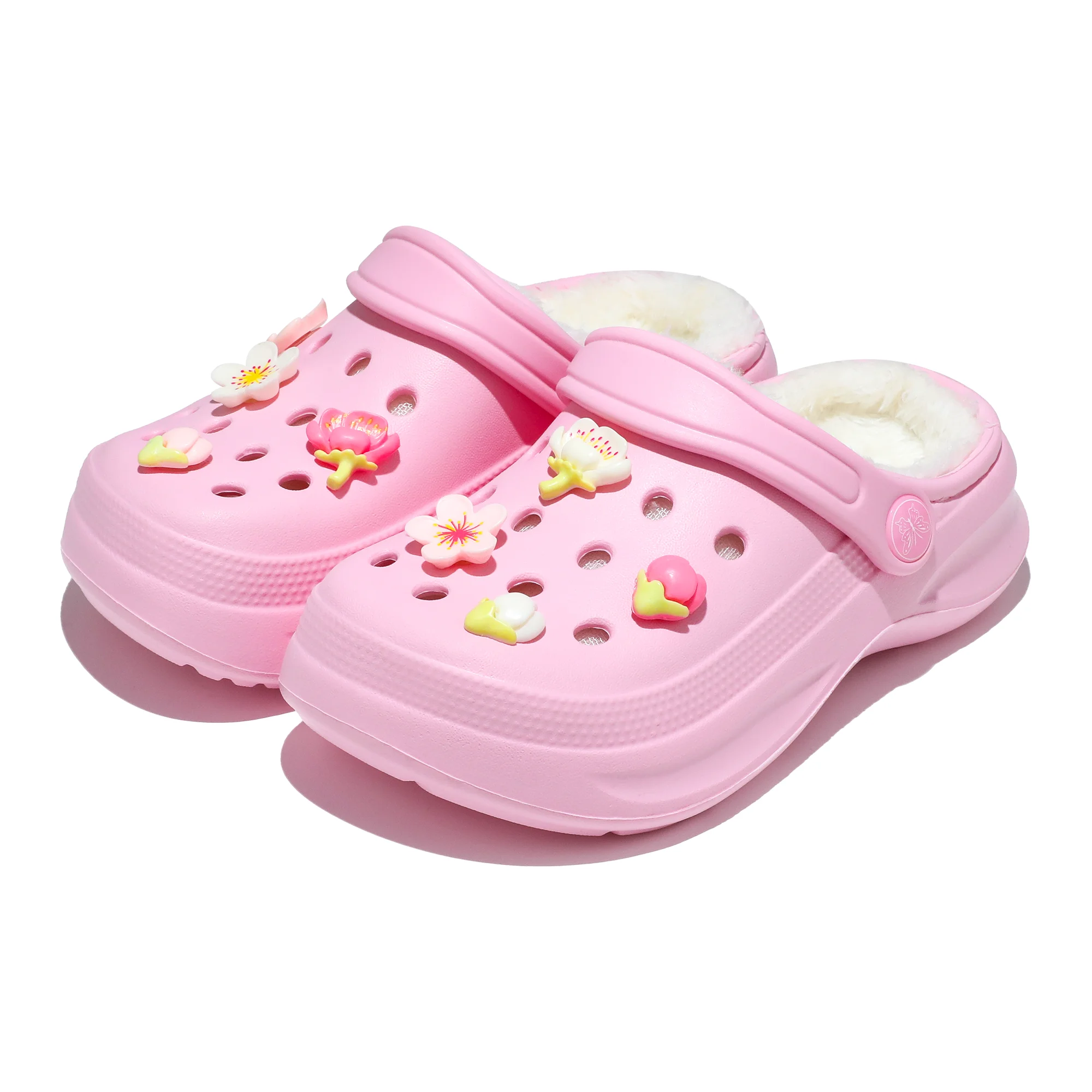 Kinder-Clogs und -Mules mit Fellfutter, leichte Garten-Schuhe mit Baumwollfutter, warme Hausschuhe für Jungen, Mädchen und Kleinkinder, 168. – Detail 8