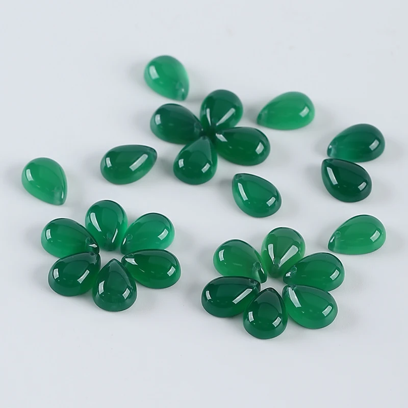 Natural Green Agate Water Drop Earrings For Women,Simple Fashion Handmade DIY Jewelry Gemstone Birthday Gift 14x10x5mm-2g