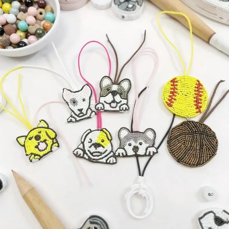 Fetching Dog Emblem Lanyard Patch Football Pendant Home Decorative Gifts.