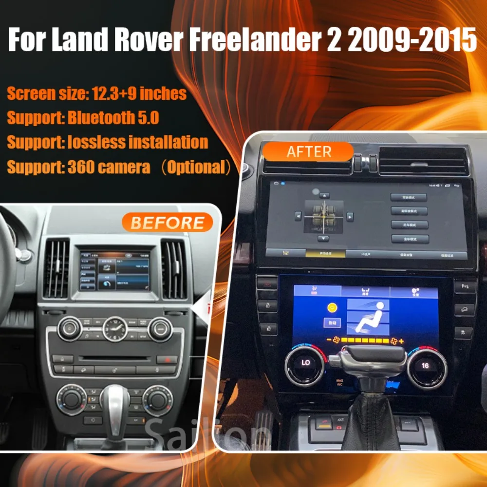 Android14 Car Radio For Land Rover Freelander 2 2009-2015 Tesla Automotive Multimedia Carplay Auto WIFI Bluetooth Stereo 4G 1Din