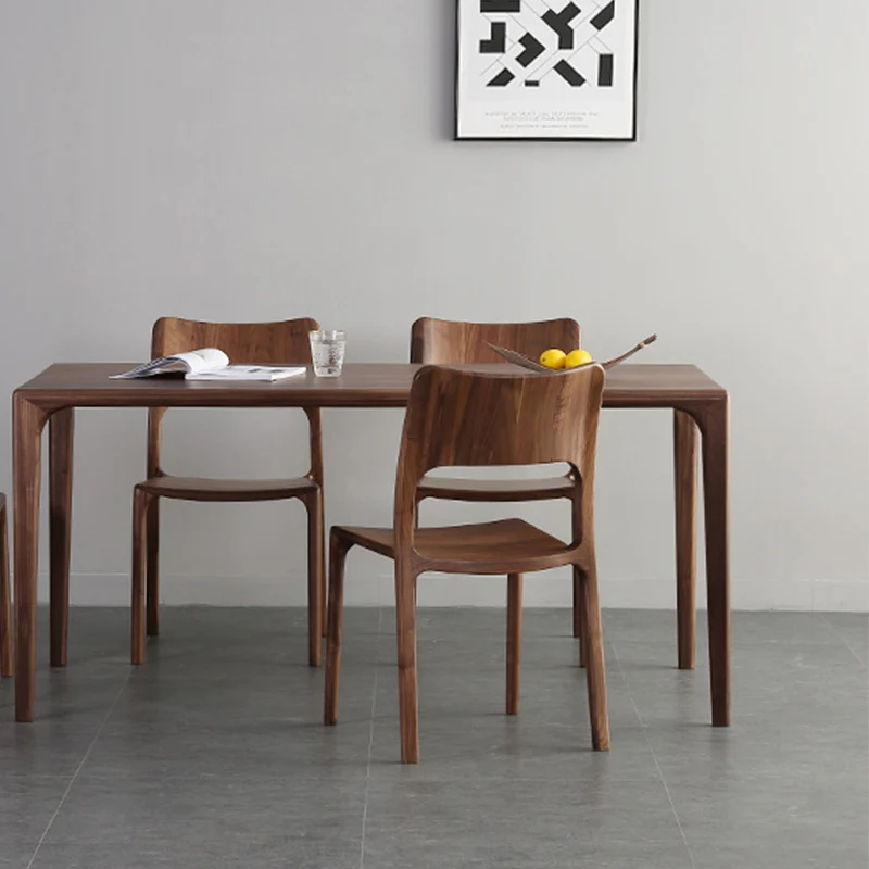 Oak Minimalist Nordic Dining Table Brown No Chair Solid Wood Dining Table Space Saving Walnut Mesas De Jantar Furniture Home