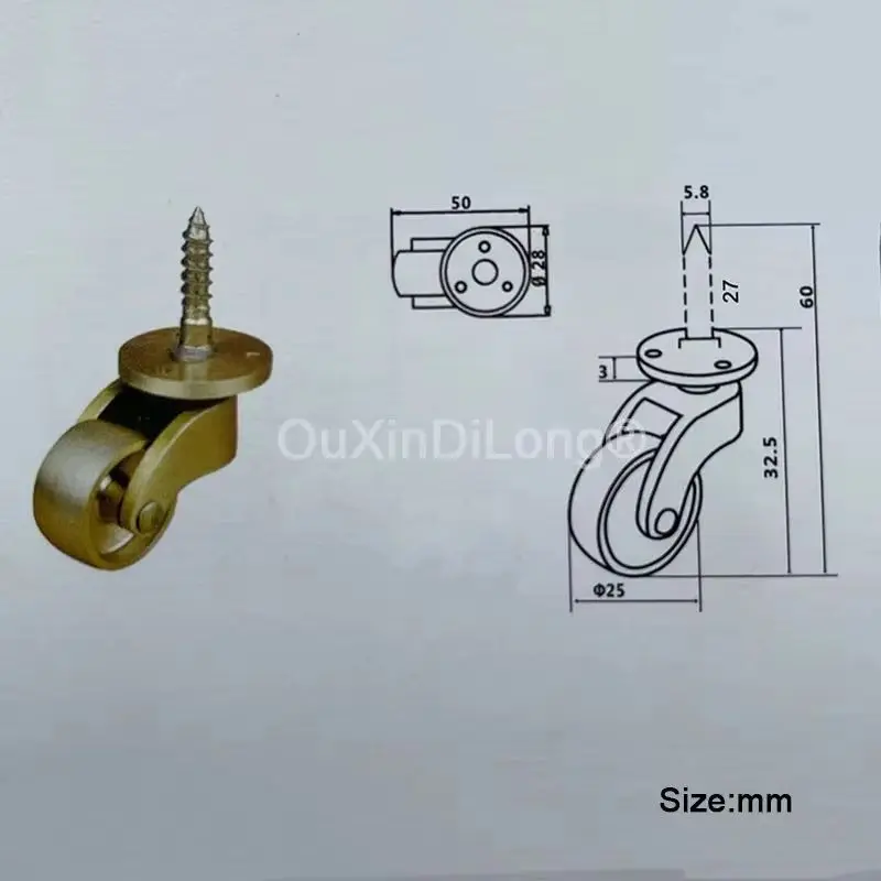 4PCS Brass Castors 1