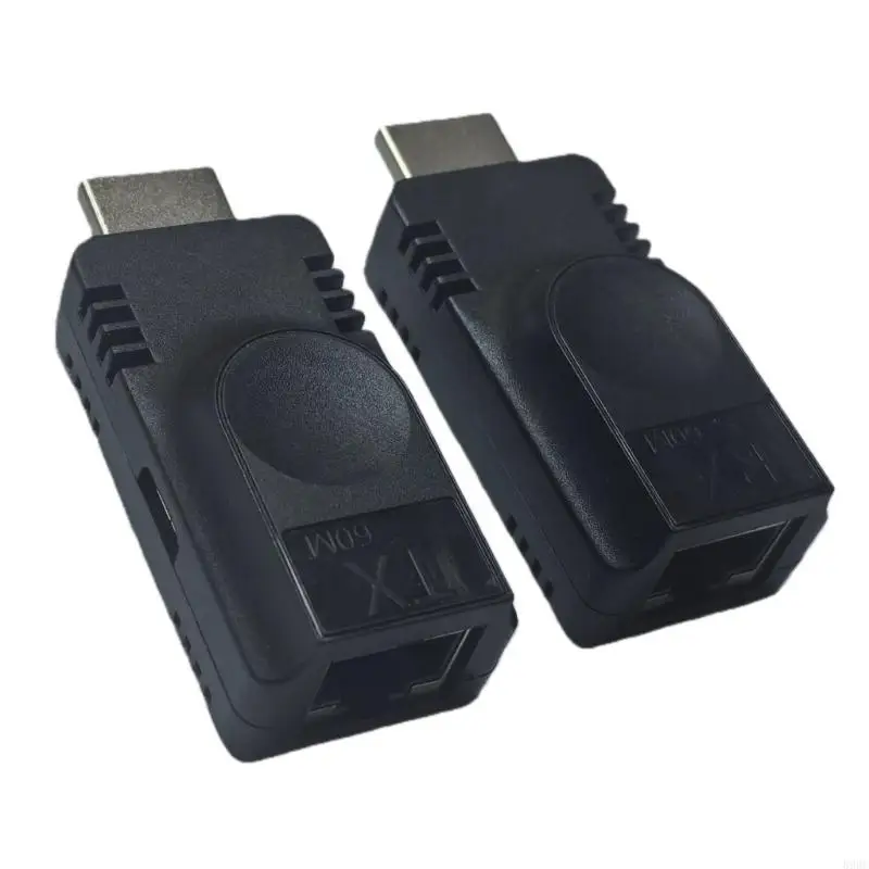 

Clear RJ45 Converter Transmits Video Auditory Signals Up to 60M Using Cat5e/6 Cable TVs Projectors and Gaming Consoles 896C