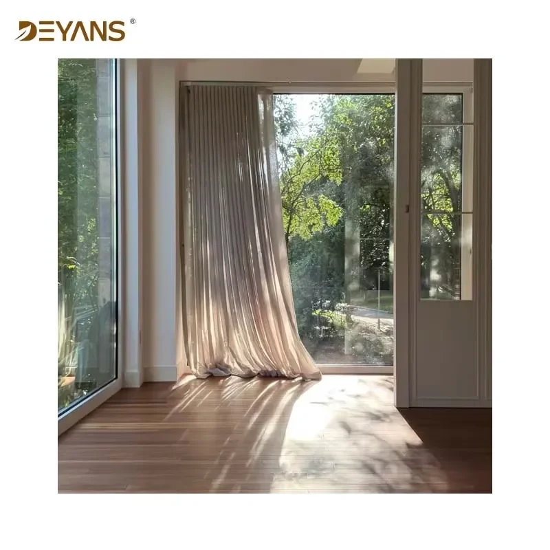 Natural Wood Effect Picture Windows, Large Glass Panels with Low Maintenance, Ideal for High Humidity Open Plan Living