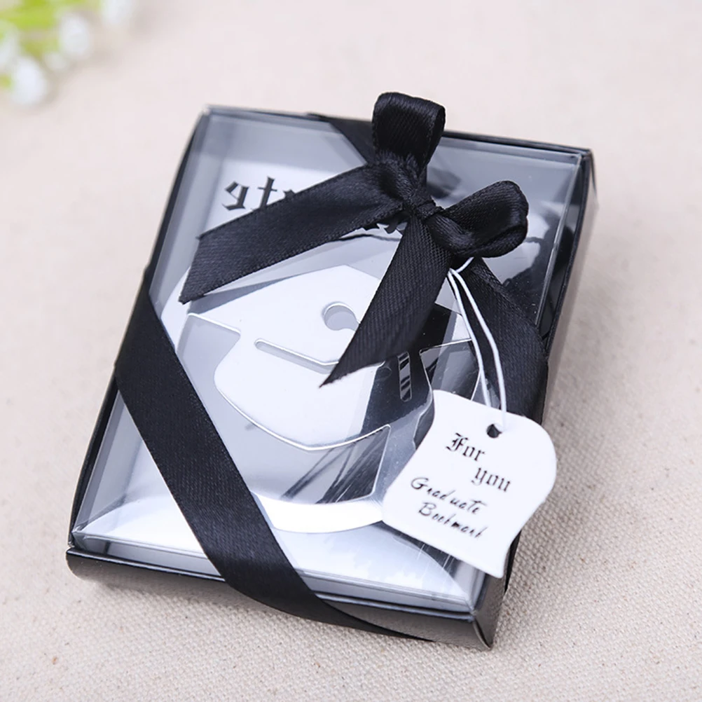 

6pcs Bookmarks Stainless Steel Doctoral Cap Tassel Page Markers Graduation Gifts Students Kids Readers
