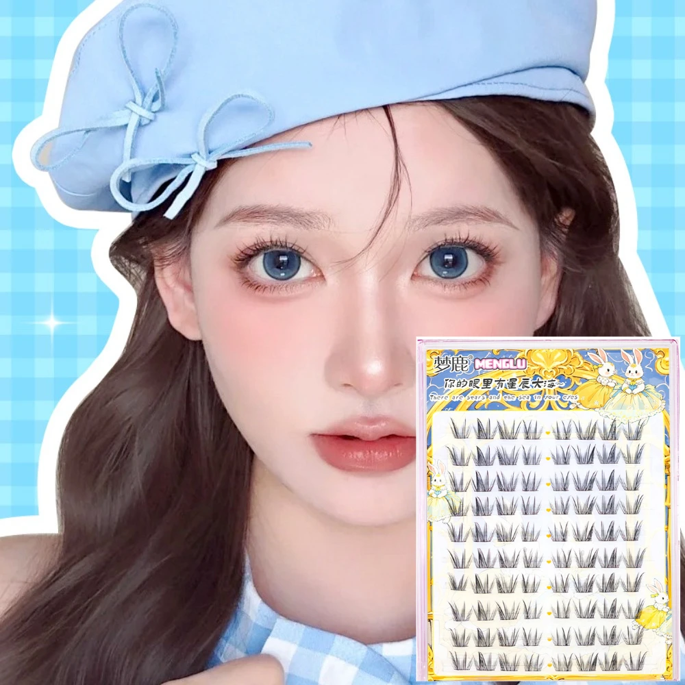 

10 Rows Individual Cluster False Eyelashes 9-11mm Natural C Curled Manga Fairy Fake Eyelash Cute Sweet Girl Eye Makeup