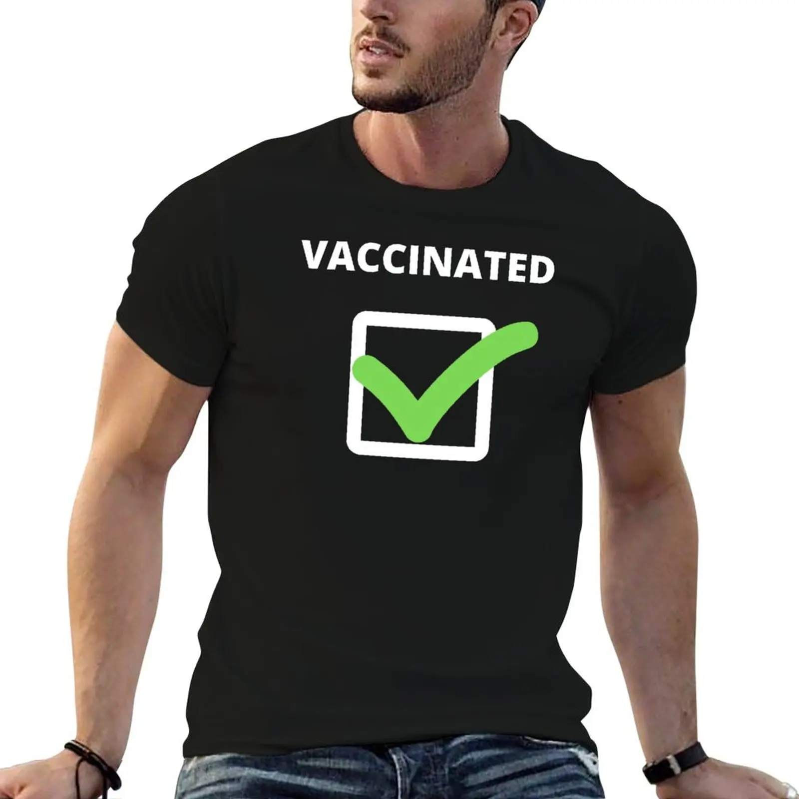 VACCINATED, CHECK! - PRO VACCINATION DESIGN T-Shirt Summer Casual Loose T-Shirt