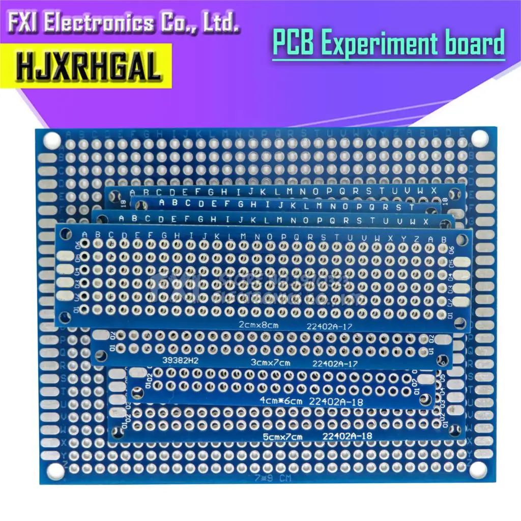 1pcs 2x8cm 3x7cm 4x6cm 5x7cm 7x9cm Double Side PCB Board 4*6cm Universal Printed Circuit Board For Arduino Experimental BLUE