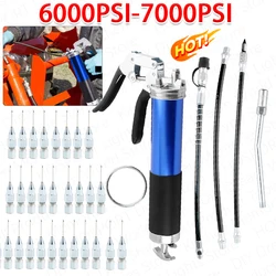 Manual Grip Grease Gun Duty Quick Release Grease Oil Grease Gun Kit 6000-7000PSI Handheld Grease Filling with Flexible Hose