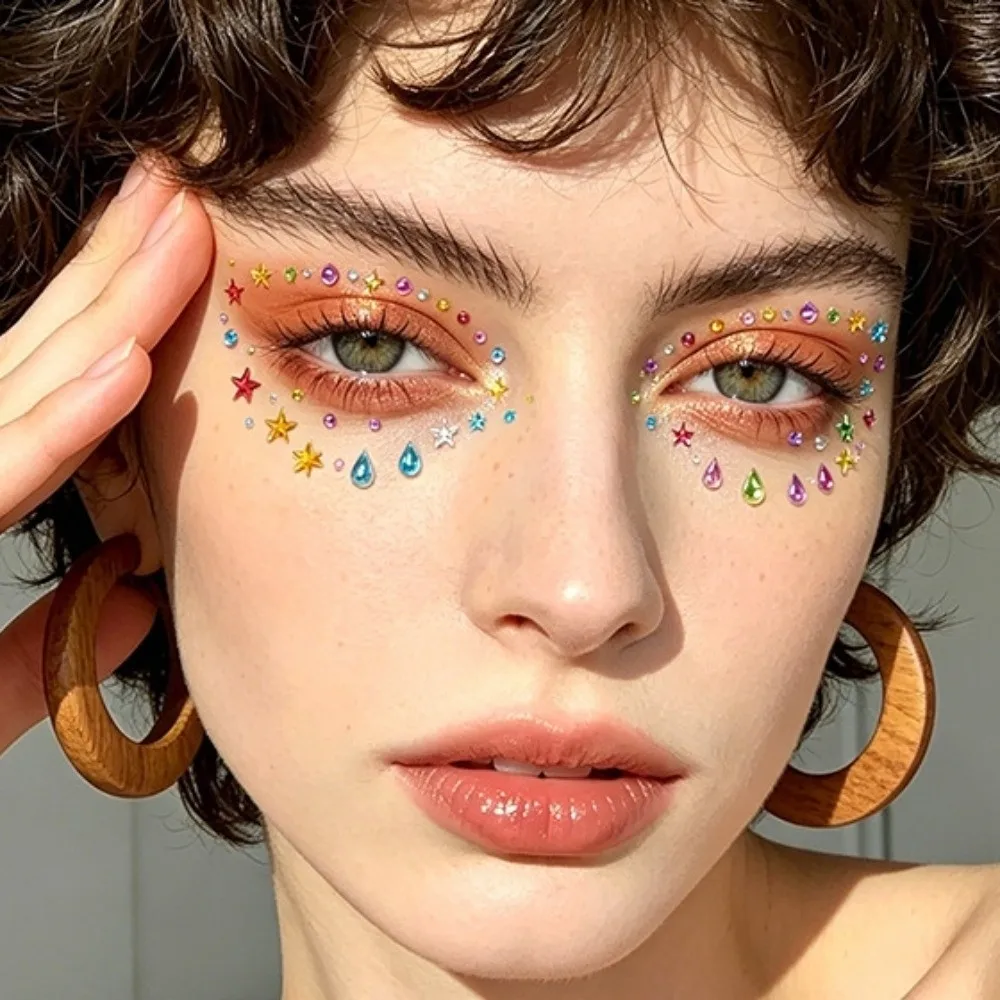 Bow with Adhesive Backing Bedazzling Sticker 3D Resin Makeup Face Eye Jewels Sticker DIY Waterproof Crystal Gem Sticker Festival