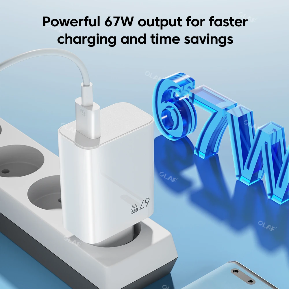 67W USB Charger Quick Charge 3.0 USB Fast Charging Charger Type C Cable 10A For iPhone Samsung Mobile Phone Travel Wall Adapter