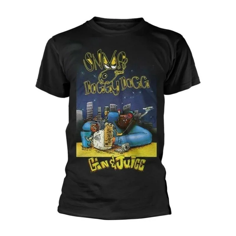 Snoop Doggy Dogg Gin & Juice Ly Licensed Adult Unisex T-Shirt mens designer clothes new in tops & tees Short Sleeve Round Collar