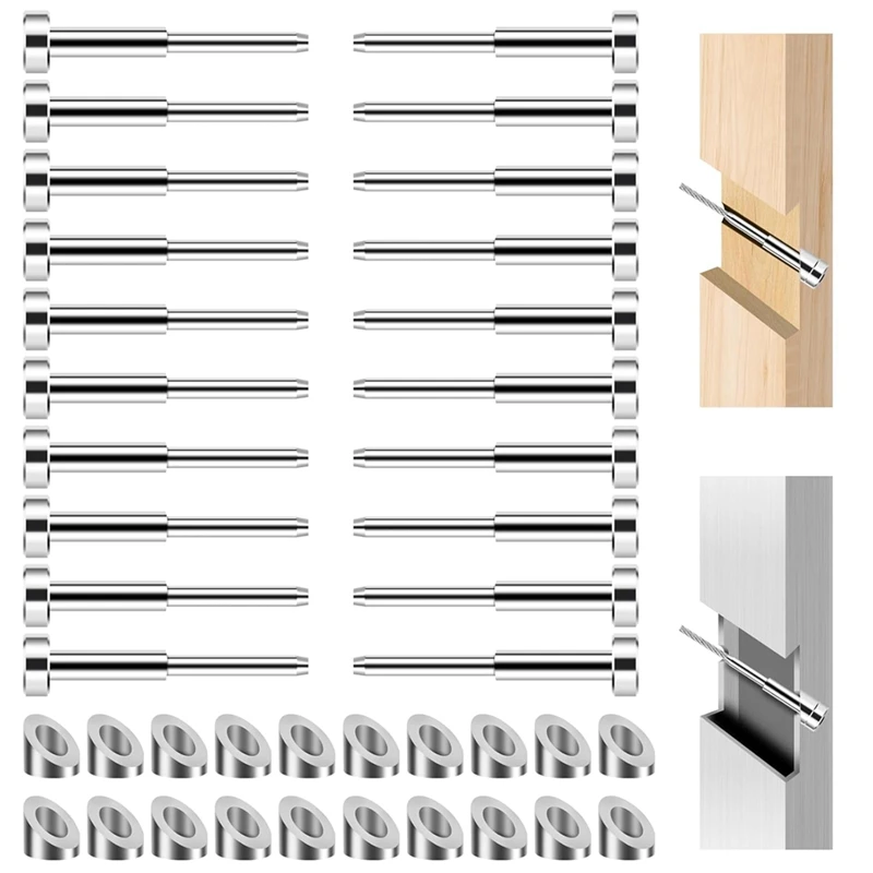 Invisible Cable Railing Kits, T316 Stainless Steel 20Pack Terminal And 20Pack Beveled Angle Washers For Cable Railing