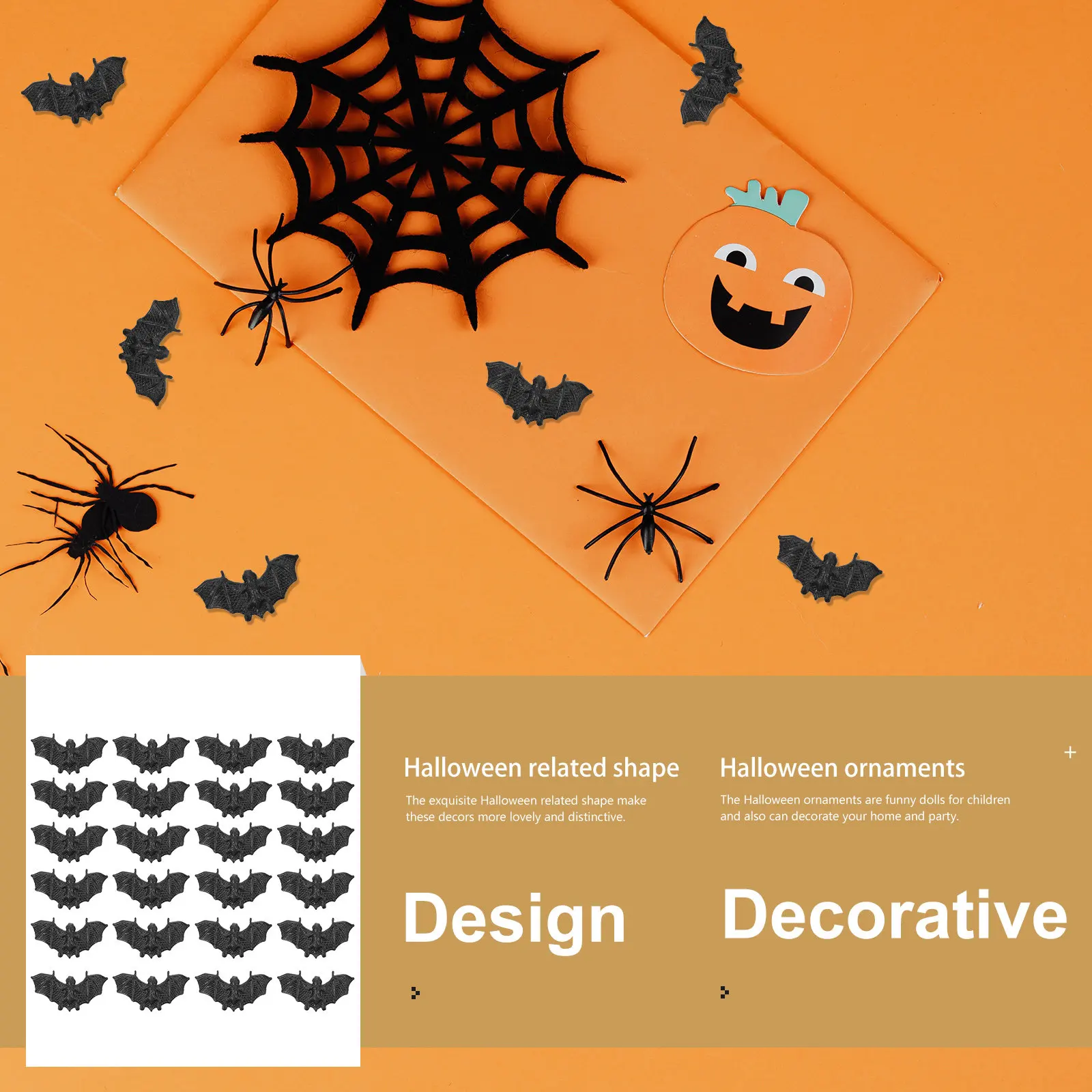 

100Pcs Halloween Bat Decor Lovely Ornaments for Haunted House Office Indoor Outdoor Holiday Scene Decoration Supplies