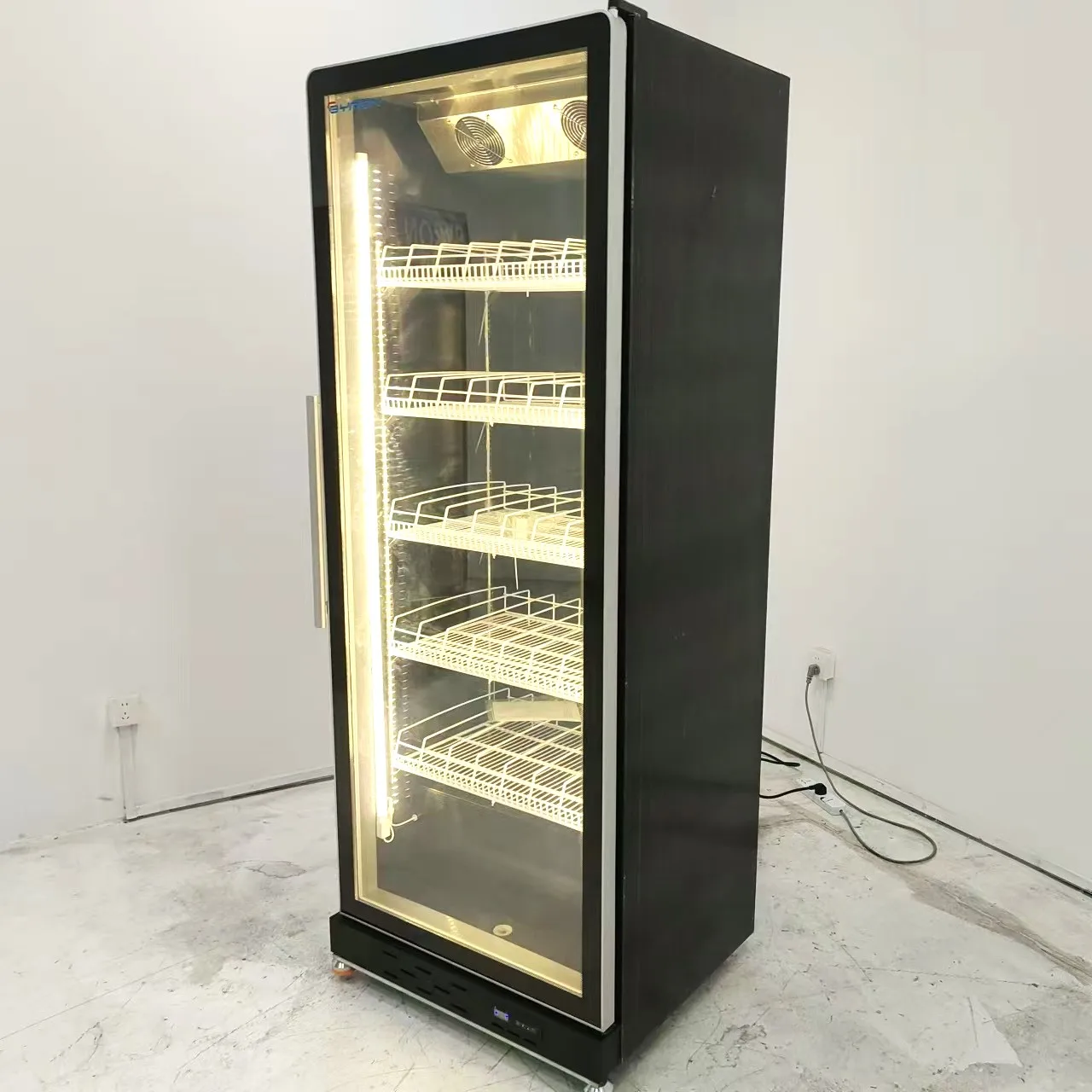 Commercial Display Refrigerator Milk Drink Beverage Cola Cooler Chiller Glass Door Red Wine Fridge view 4