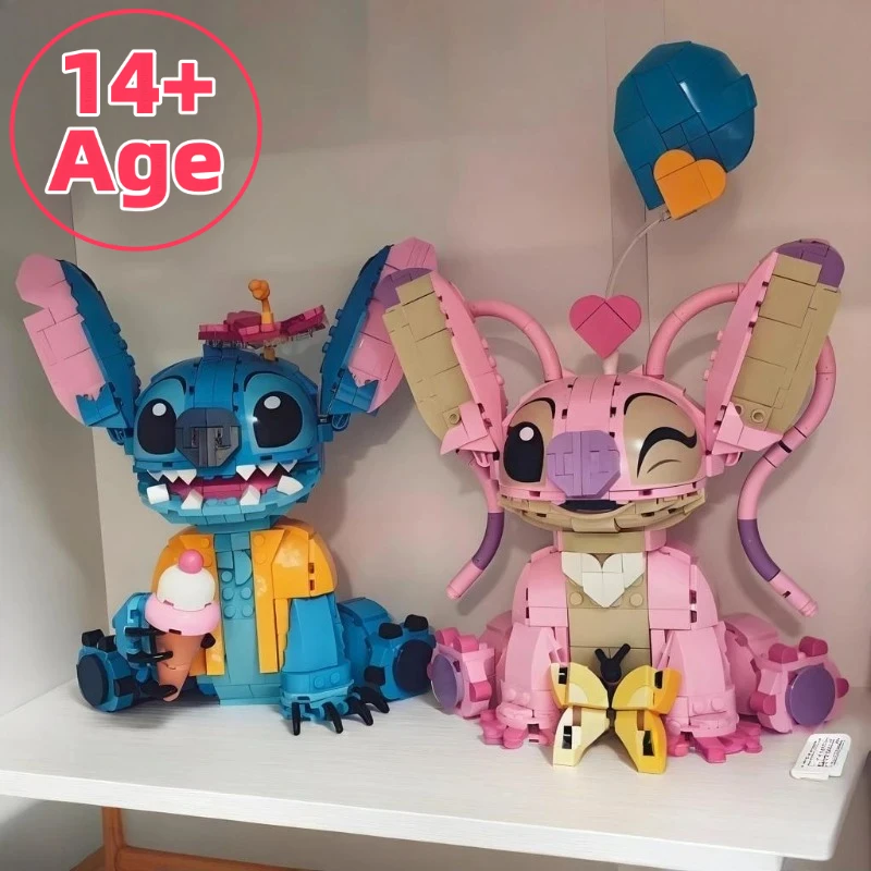 Blocs de construction Stitch Angel CP, grande pièce, jouets de dessin animé avec oreilles mobiles, cadeau d'assemblage pour enfants, pour garçons et filles, nouvelle collection 2025