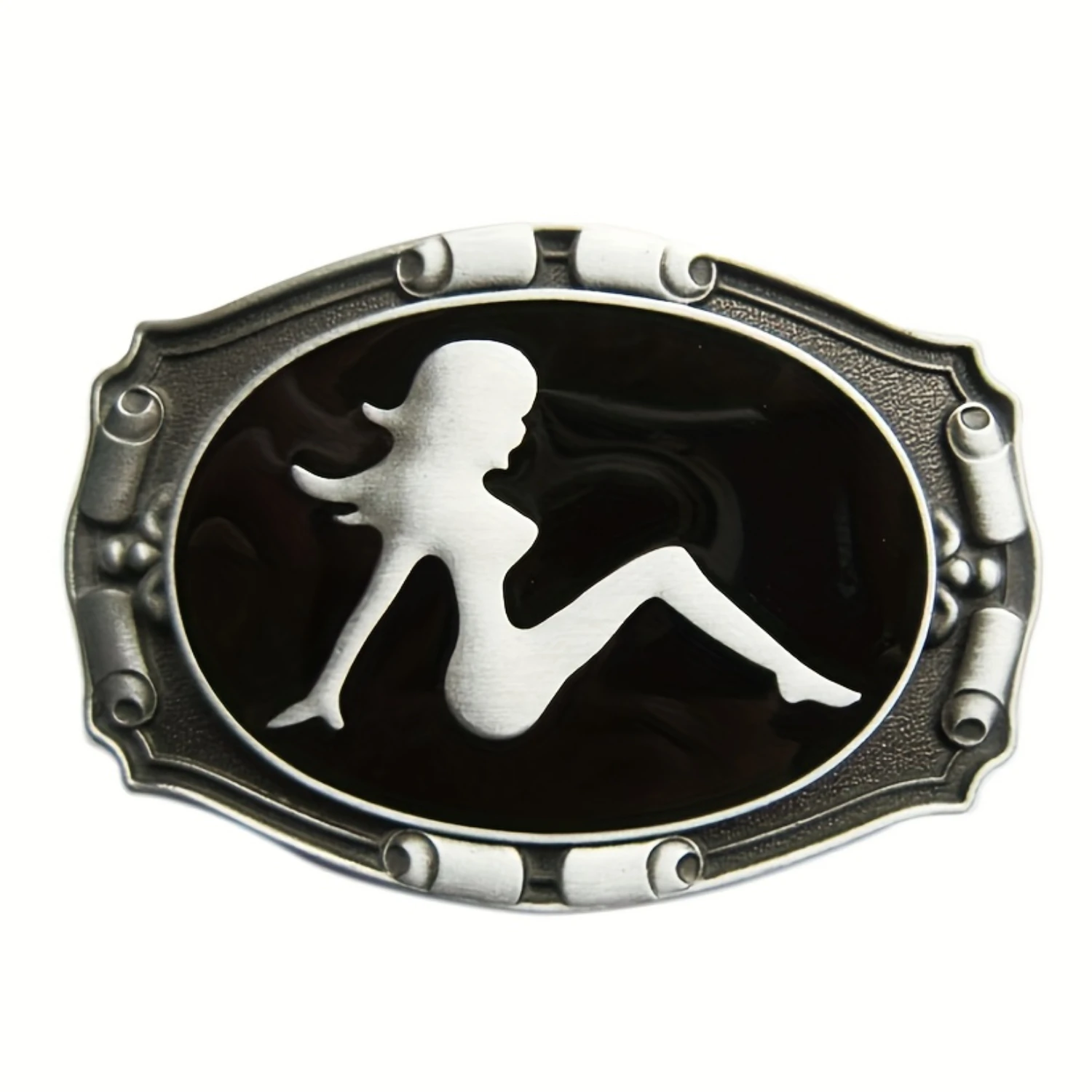 

Western Men's Zinc alloy Leather Belt Buckle Vintage Motorcycle girl Pattern