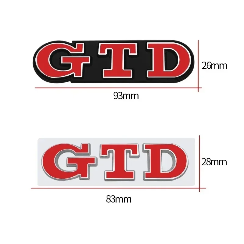 3D Metal GTD Logo Emblem Badge Car Front Grill Rear Trunk Sticker For Volkswagen VW POLO Golf 4 5 6 7 7 MK2 MK4 MK5 MK6 MK7 MK8