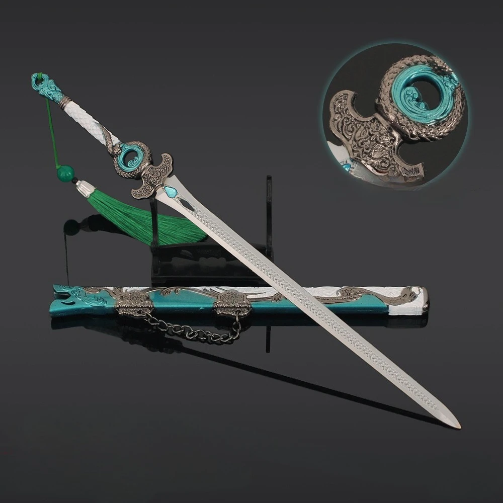 30cm Sixteen Prefectures Sword Keychain  All Metal Game Peripherals Kanata Weapon Sword Model Cosplay Prop Gifts Collections Toy