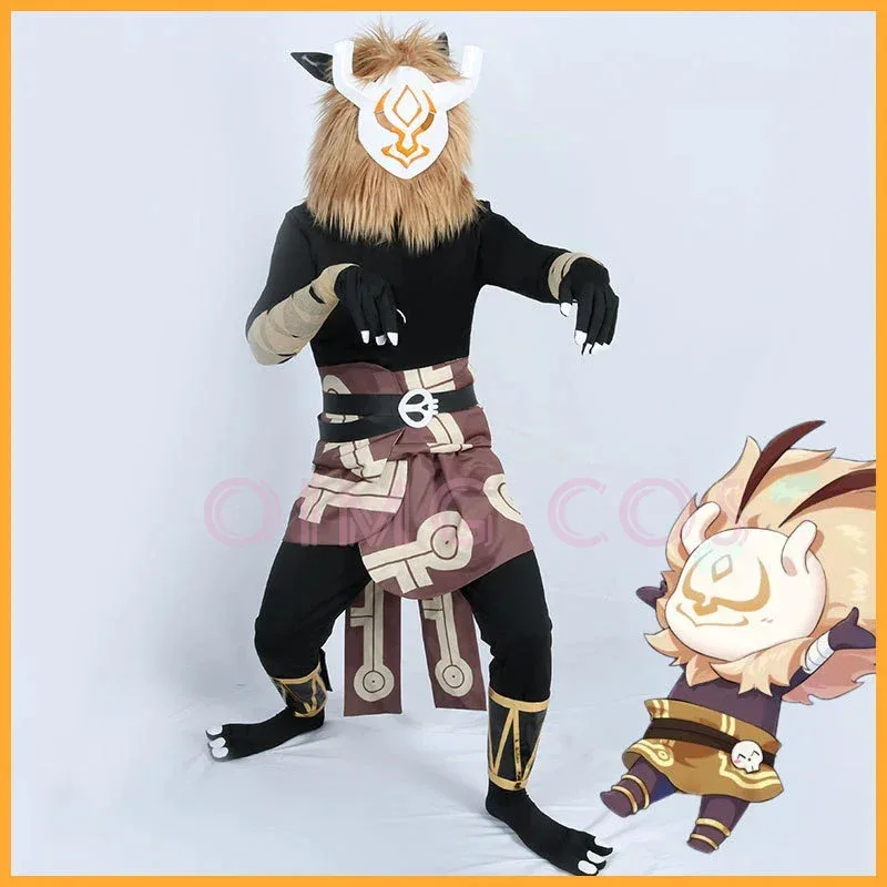 

DY2025Genshin Impact Hilichurl Cosplay Costume Adult Carnival Uniform Anime Halloween Party Costumes Masquerade Women Game