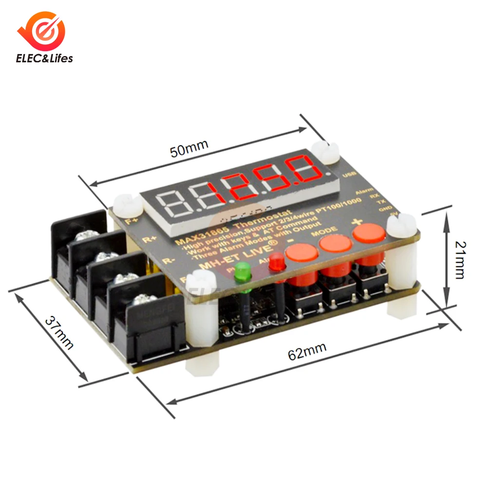 MAX31865 High Precision Isolated Temperature Collector Module PT100 Serial Port Output Upper Computer Software Debugging