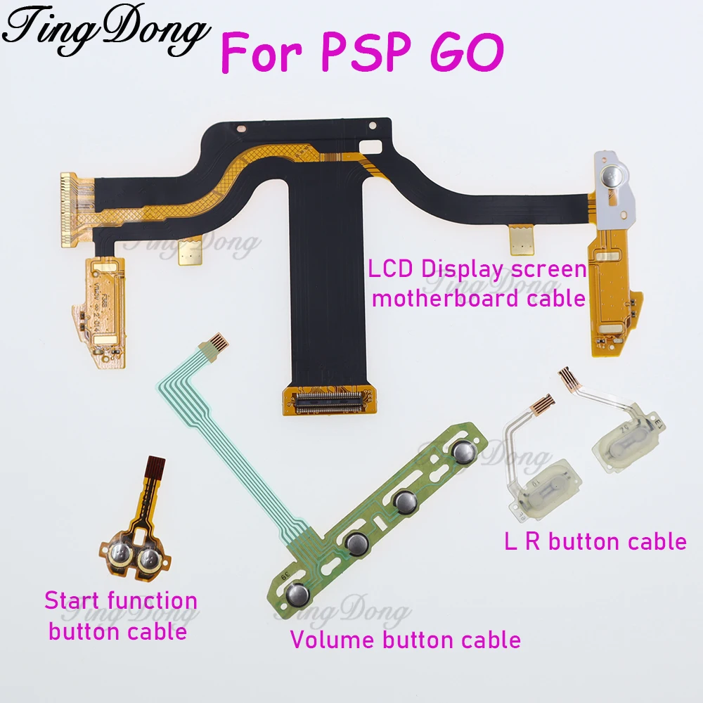 TingDong لـ PSP GO حجم حدد وإطلاق مفتاح الوظيفة وزر L R الأيسر والأيمن وشاشة عرض LCD كابل مرن بشريط اللوحة الأم