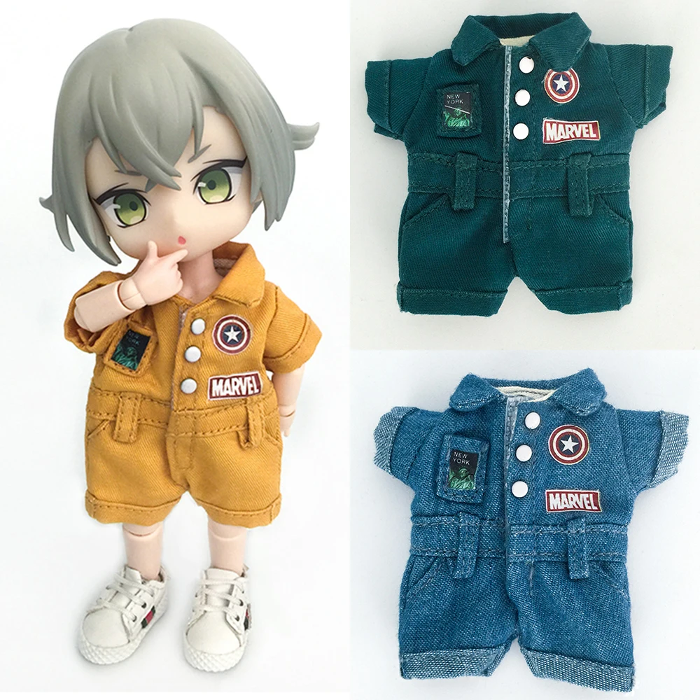 Doll Loose Jeans Overalls Ob11 Doll Jumpsuit Dolls Workwear Trousers For Nendoroids P9, 1/12 Bjd, Gsc, Molly, Obitsu11 Dolls