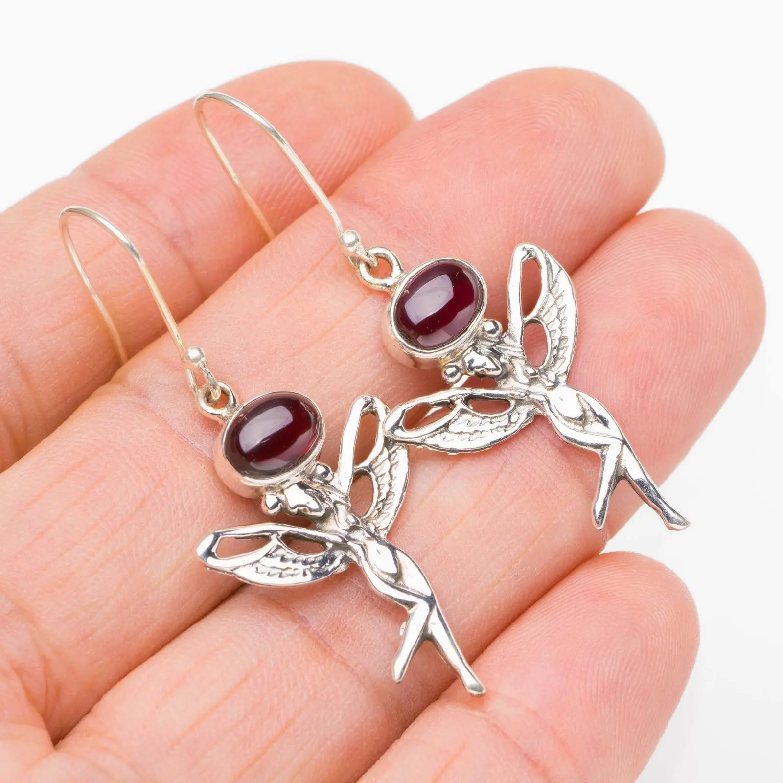 StarGems® Natural Amethyst Fariy Handmade 925 Sterling Silver Earrings 2