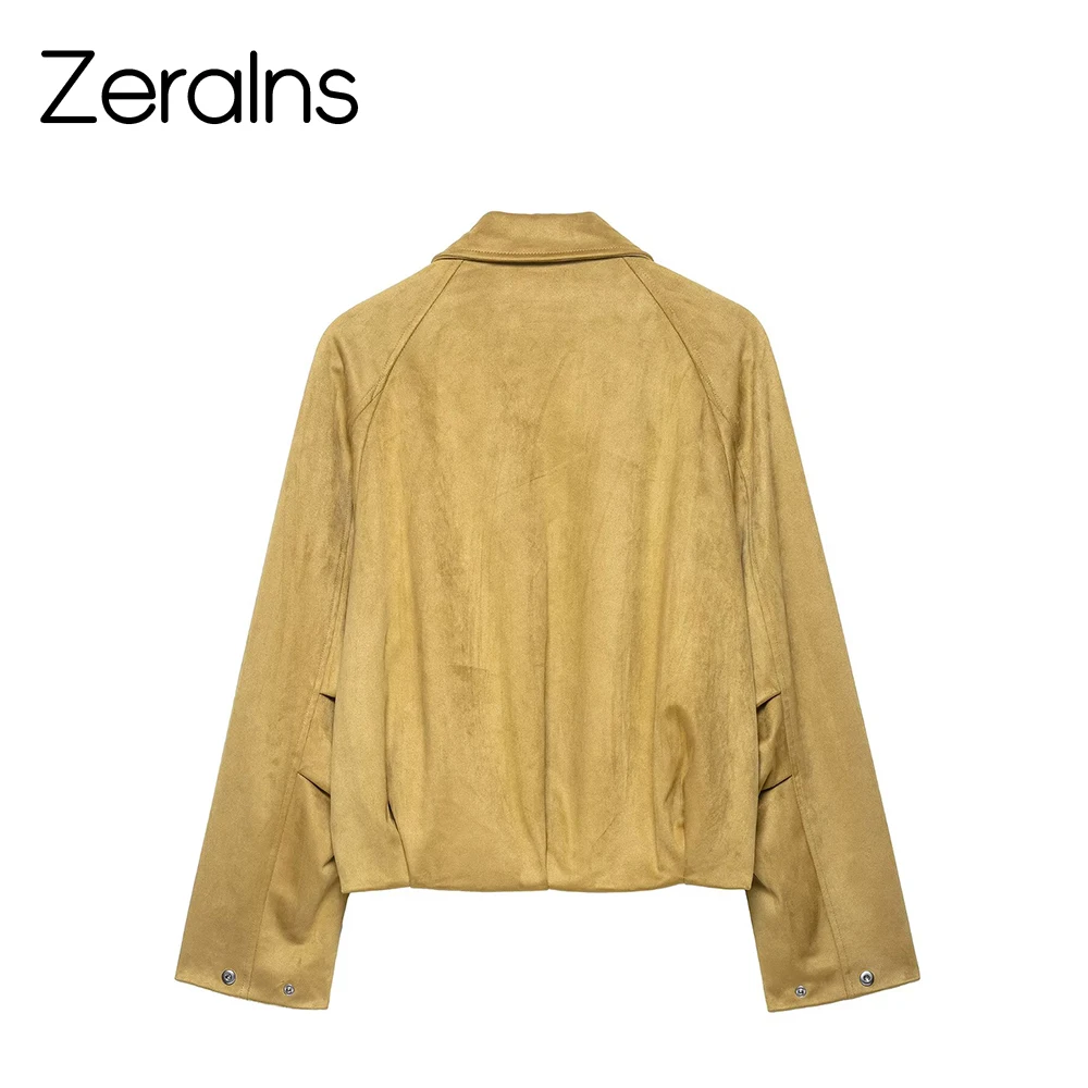 DEEABAE المرأة الخريف نمط جديد الأوروبية والأمريكية عارضة فضفاضة ومتعددة الاستخدامات الجلد المدبوغ تأثير الطيار سترة معطف فوقي #2