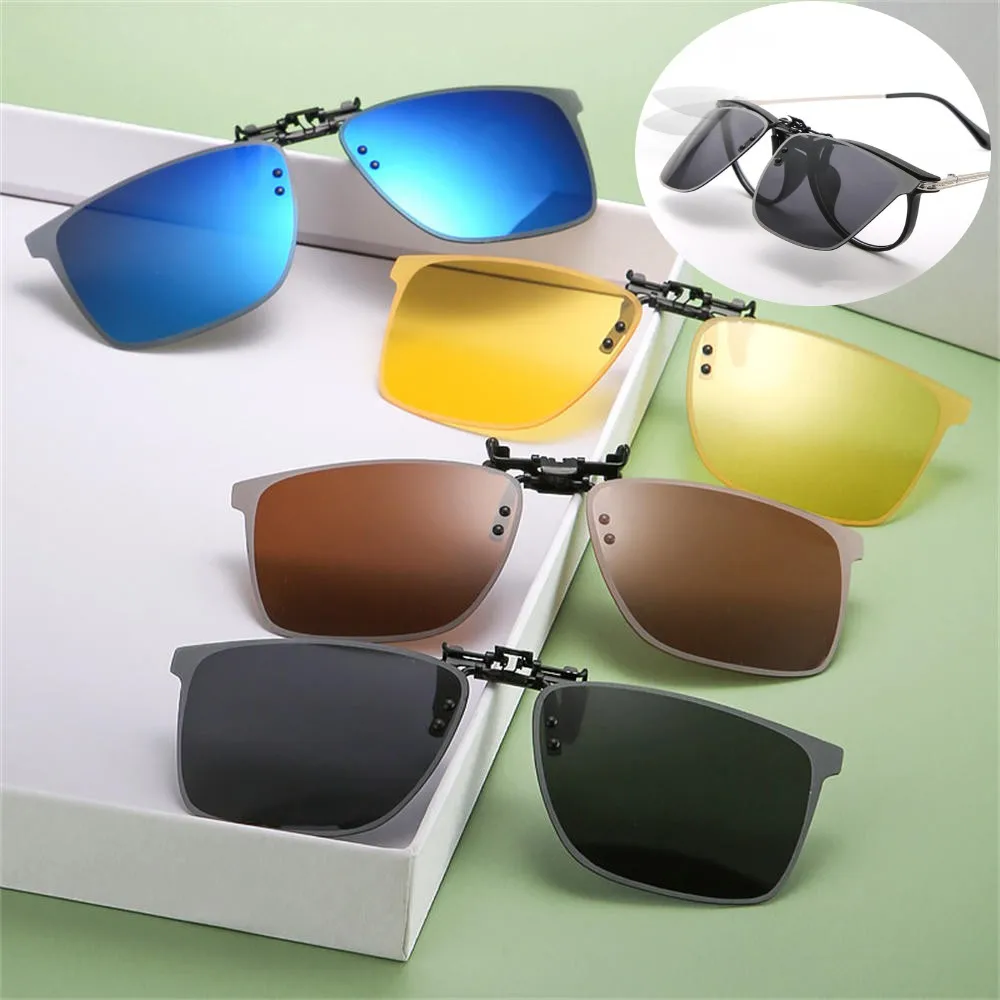 Polarized Sunglasses Clips Glasses Clip Driving Night Vision Eyeglasses UV400 Outdoor Shades High Definition Sun Glasses